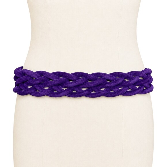 Emanuel Ungaro Parallele Paris Vintage 90\'s Purple Suede statement belt gold NWT